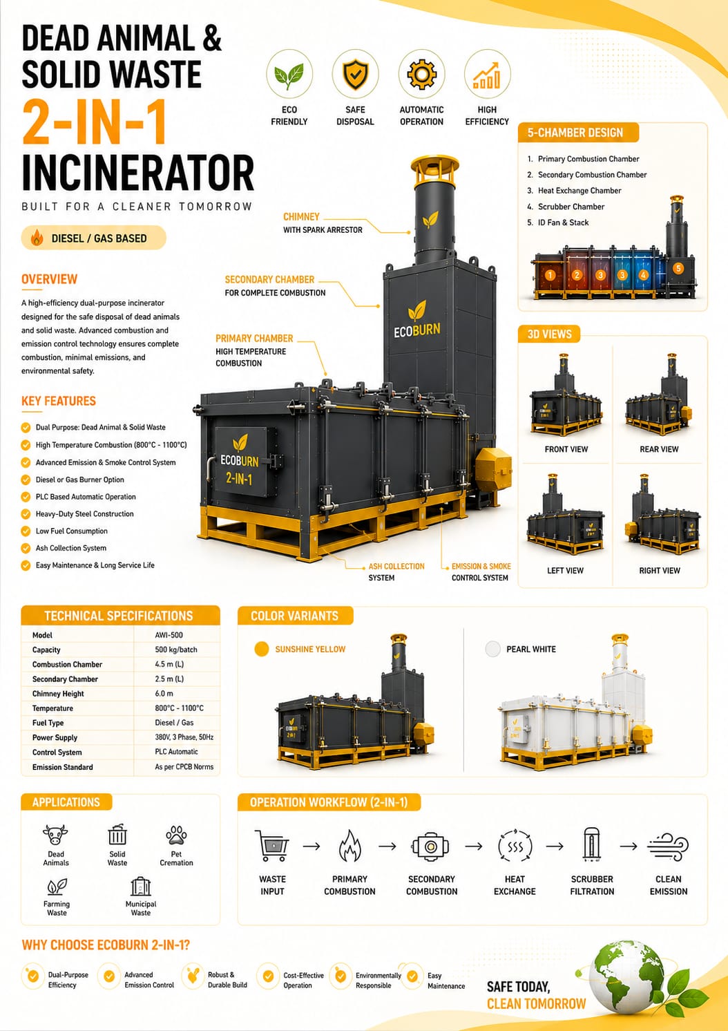 Dead Animal & Solid Waste (2-in-1) Incinerator